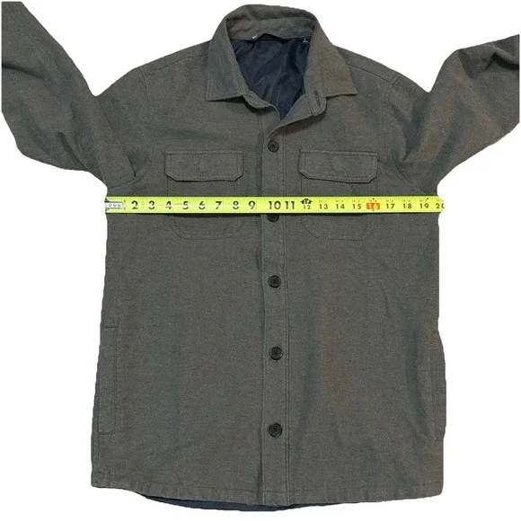 Travis Mathew Men's Small Muted Green Long Sleeve Button‎ Halfway There Shacket